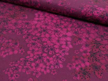 Softshell Druck Blütenwiese Pink/Beere by Liebefein